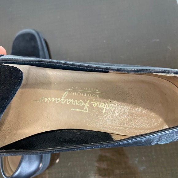 Salvatore Ferragamo Leather Loafer Block Heel Shoes Women's 8 - Picture 9 of 10